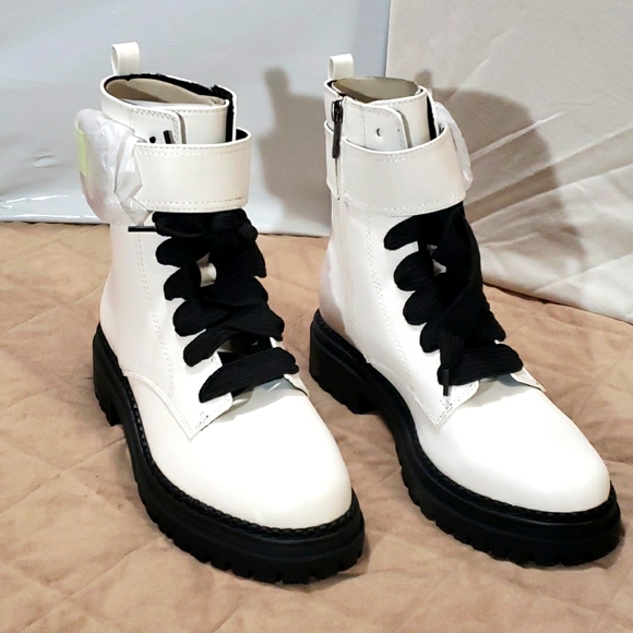 Sam & Libby Shoes - Sam & Libby White Combat Boots